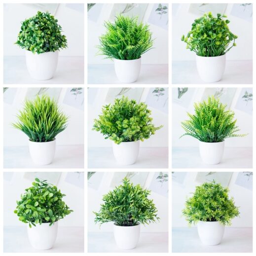 Small Decorative Artificial Plant With White Pot - Image 4