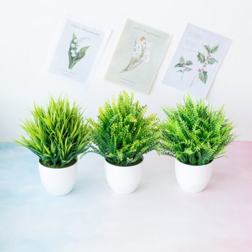 Small Decorative Artificial Plant With White Pot - Image 3